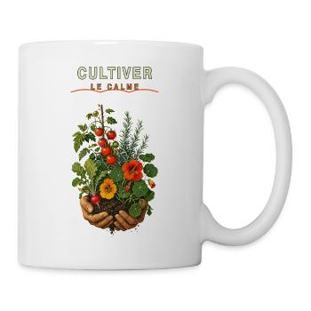Cultiver le Calme: Jardinage en mains - Mug blanc - blanc - Droite