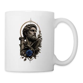Tattoo art with blue rose - Mug - white - Right