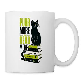 Cadeau de lecture des livres sur chats pour les rats de bibliothèque - Mug blanc - blanc - Droite