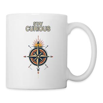 Stay Curious Kompass - Tasse - Weiß - Rechts
