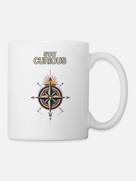Boussole Stay Curious - Mug blanc - blanc