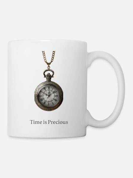 Antique bronze pocket clock - Mug - white