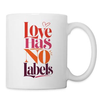 Love Has No Labels LGBTQ Statement Retro CSD Fans - Mug - white - Right
