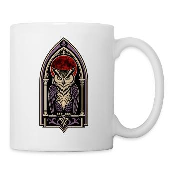 Gothic Owl Blood Moon Stained Glass - Mug - white - Right