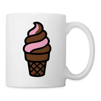 Logo du cornet de glace souple - Mug blanc - blanc - Droite