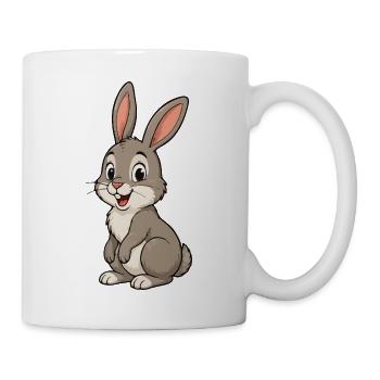 Cheerful cartoon bunny - Mug - white - Right