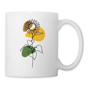 Sunflower Line Art Design - Mug - white - Right