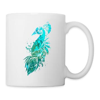 Splash Art Blue Peacock - Mug blanc - blanc - Droite