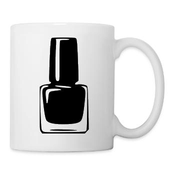 Nagellack Kosmetik Geschenk Kosmetiker Nagelstudio - Tasse - Weiß - Rechts