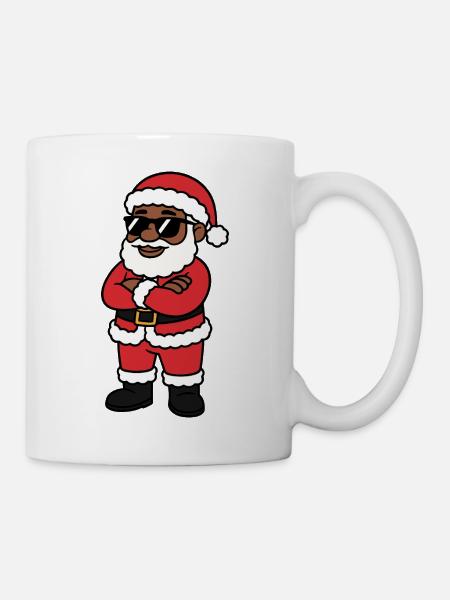 Cooler Weihnachtsmann mit dunkler Brille - Tasse - Weiß