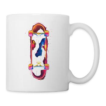 Look des années 80 en skateboard - Mug blanc - blanc - Droite