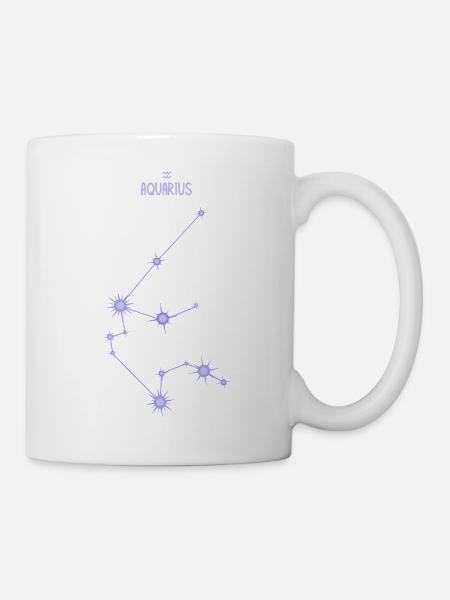 Wassermann Tierkreiszeichen Sternbild Lila - Tasse - Weiß
