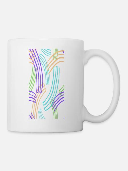 Kurven bunt Mosaic - Tasse - Weiß
