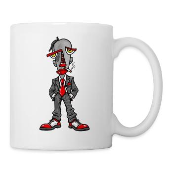 Noir-Punk Detektiv im Anzug - Tasse - Weiß - Rechts