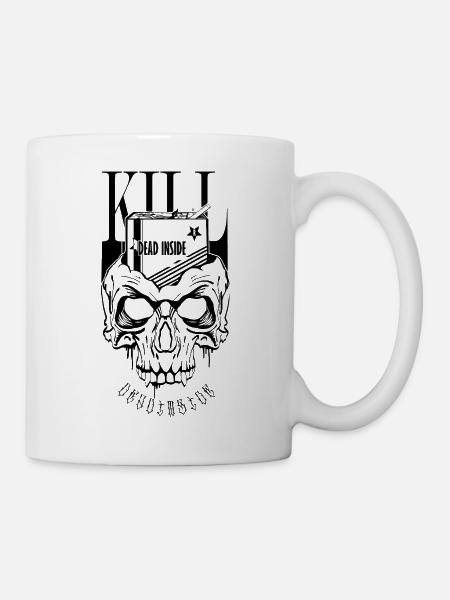 Abstrakter Schädel - Tasse - Weiß