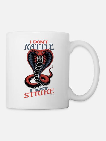 Rot-graues Kobra-Schlagdesign - Tasse - Weiß