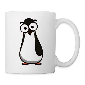Pinguin mit Kulleraugen Cartoon - Tasse - Weiß - Rechts