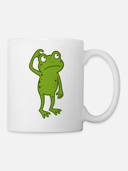 Frosch verwirrt  - Tasse - Weiß