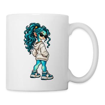 Gangster Meerjungfrau im Streetwear Look - Tasse - Weiß - Rechts