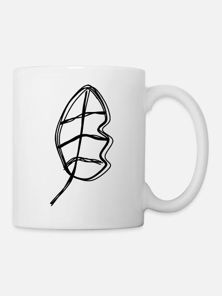Feder handgezeichnet - Tasse - Weiß