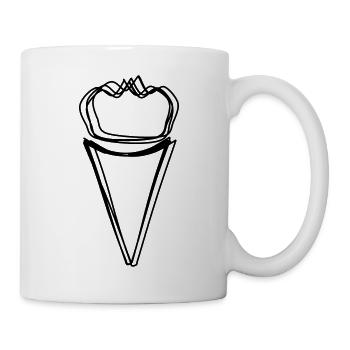 Schultüte handgezeichnet - Tasse - Weiß - Rechts