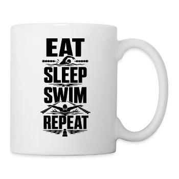 Schwimmen - Tasse - Weiß - Rechts