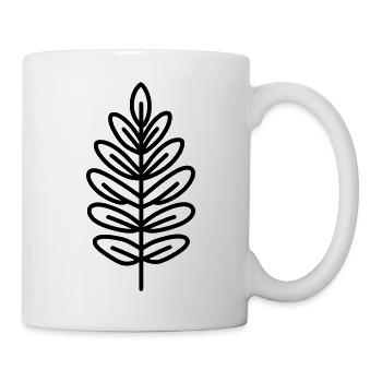 Fossiler Farn, Fossil, Farn, prähistorisch, - Tasse - Weiß - Rechts