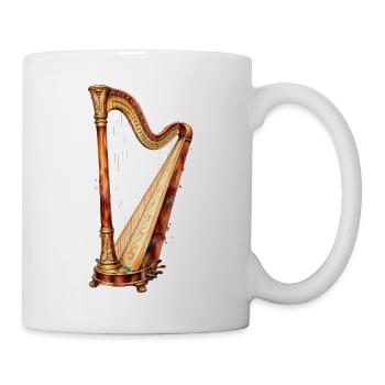 Barockharfe mit Blattornamenten - Tasse - Weiß - Rechts