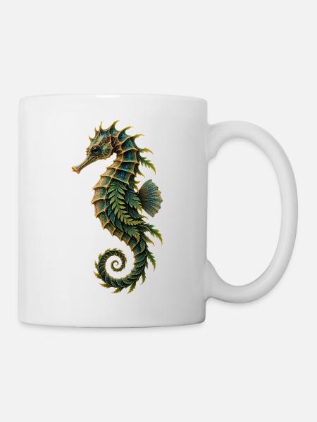 Botanische Seepferdchen-Rüstung - Tasse - Weiß
