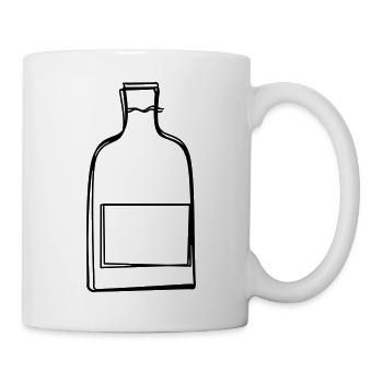 Weinflasche handgezeichnet - Tasse - Weiß - Rechts