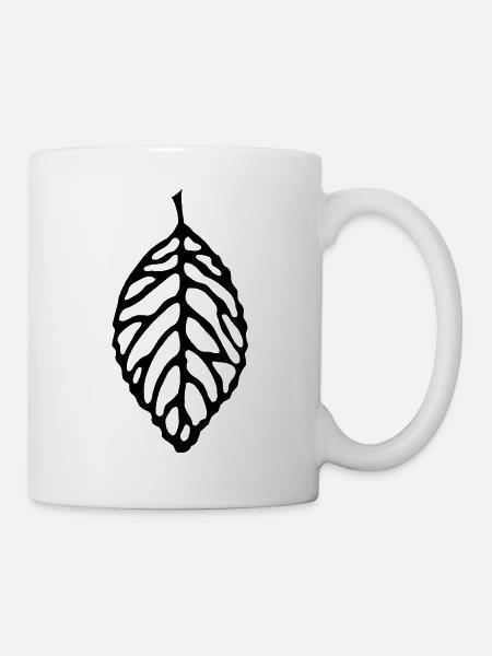 Schwarzes Blatt des Waldes - Tasse - Weiß