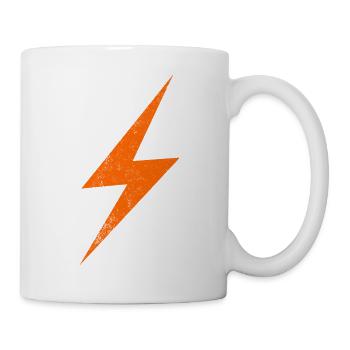 Oranger Blitz-Silhouette - Tasse - Weiß - Rechts