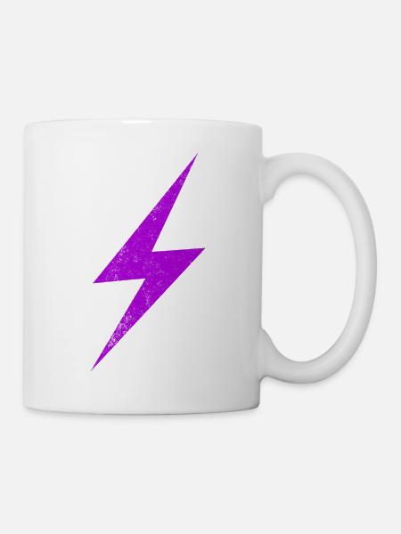 Neonlila Blitz Grafik - Tasse - Weiß