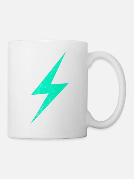 Neon Blitz-Lichtstrahl - Tasse - Weiß