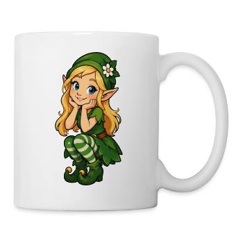 Grüne Elfenfreundin Illustration - Tasse - Weiß - Rechts