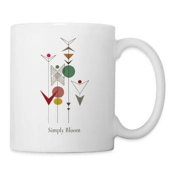 Simply Bloom – Minimalistische Blumen Illustration - Tasse - Weiß - Rechts