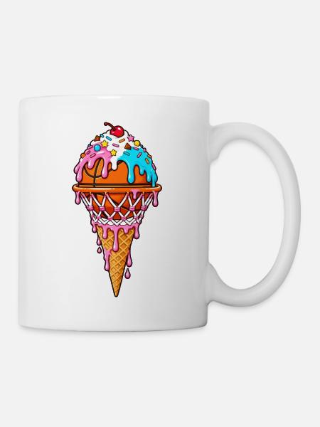 Basketball Basketballer Eiscreme - Tasse - Weiß