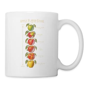 Apfelgeschmacksführer Süße Apfelsorten Vintage - Tasse - Weiß - Rechts