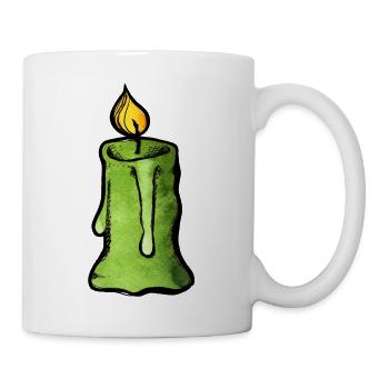 Illustration des Smaragdgrünen Kerzenglühens - Tasse - Weiß - Rechts