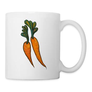 Aquarell Karottenduo-Illustration - Tasse - Weiß - Rechts