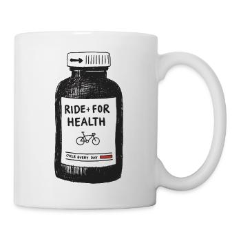 Ride for health - Tasse - Weiß - Rechts