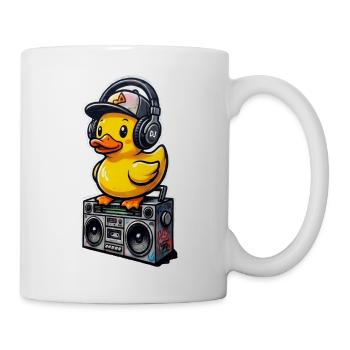 DJ-Ente mit Kopfhörern - Tasse - Weiß - Rechts