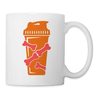 Knochen Protein Shaker Grafik - Tasse - Weiß - Rechts