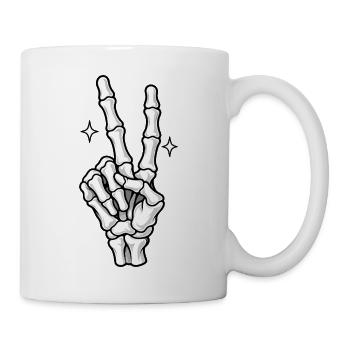 Skelett-Hand Rockzeichen Glow - Tasse - Weiß - Rechts