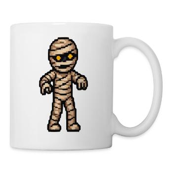Pixelmummy mit goldenen Augen - Tasse - Weiß - Rechts