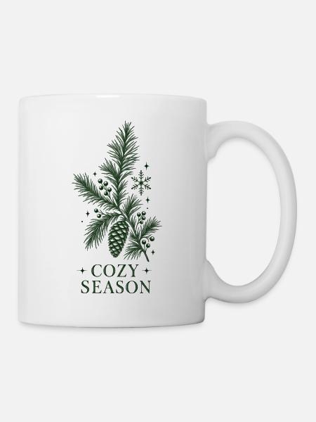 Gemütliche Kiefernsaison - Tasse - Weiß