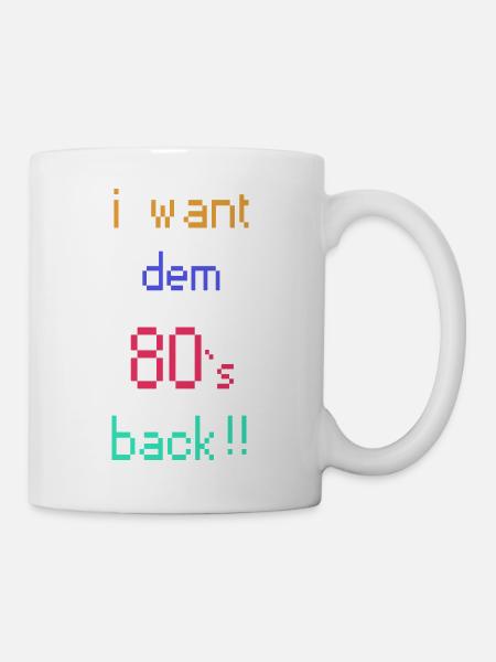 Retro 80er Rückkehr Pixelkunst - Tasse - Weiß
