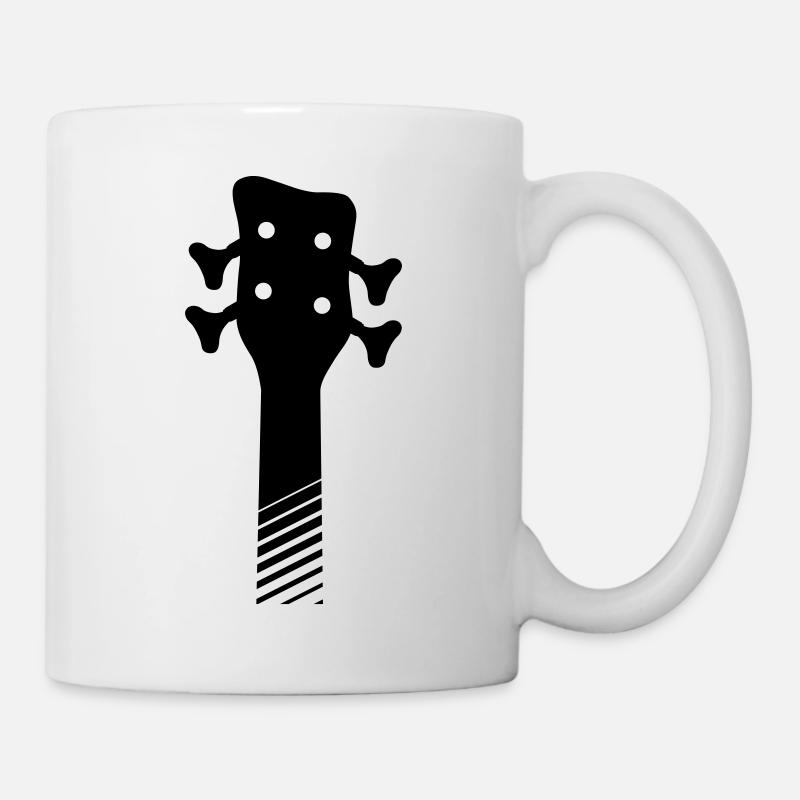 4-string W style bass guitar headstock - Tasse - Weiß