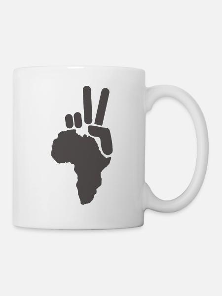 House - peace to africa - Tasse - Weiß