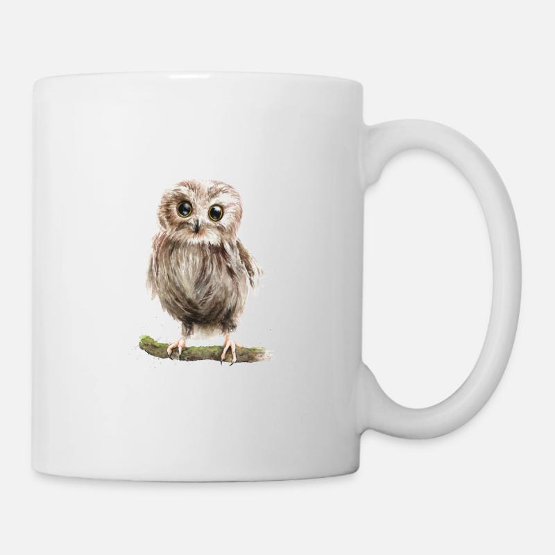 eule - Tasse - Weiß